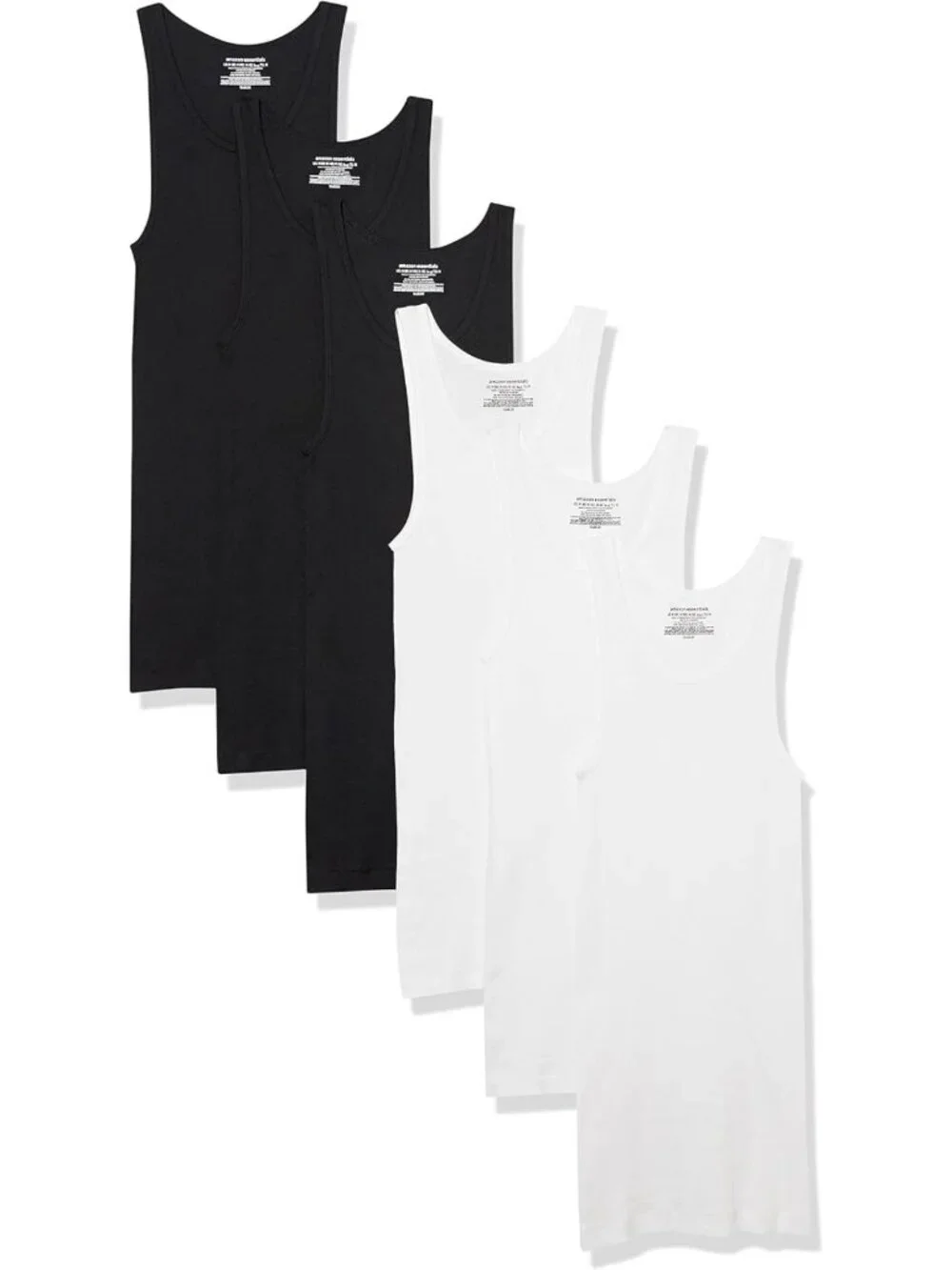 Lightweight Breathable Cotton Slim Fit Tank Undershirts, 6-Pack for Men